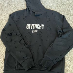 Black Givenchy Distressed Hoodie